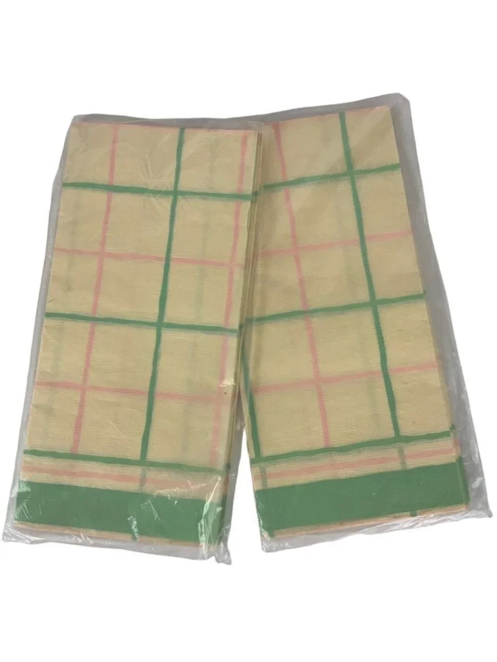Hallmark Table Cover Set Of 2 Plaid 54x102 Pink Green